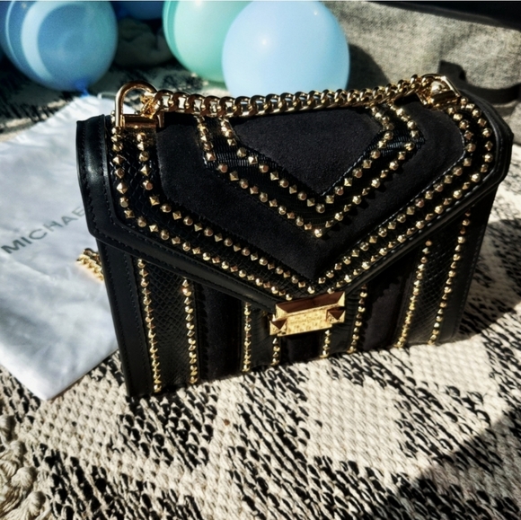 Michael Kors Black Gold Hardware Whitney Shoulder/Crossbody Bag - NWT! MSRP $458 - Picture 2 of 3